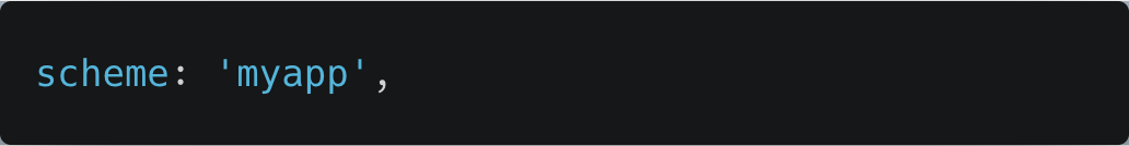 A snippet of a config file showing a custom deep link scheme definition.